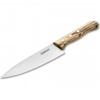 Кухонный шеф-нож Boker Tenera Chef’s Medium Ice Beech, 158 мм, сталь С75, рукоять белый бук купить в Сочи