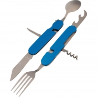Многофункциональный походный нож (ложка,вилка,нож) 6-в-1, синий купить в Сочи
