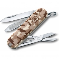 Нож перочинный Victorinox CLASSIC, сталь X55CrMo14, рукоять Cellidor®, песочный камуфляж купить в Сочи