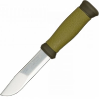 Нож с фиксированным лезвием Morakniv 2000, сталь Sandvik 12C27, рукоять пластик/резина, зеленый купить в Сочи