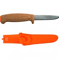 Нож с фиксированным лезвием Morakniv Floating Serrated Knife, сталь Sandvik 12C27, рукоять пробковая купить в Сочи