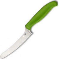 Универсальный кухонный нож Spyderco Z-Cut Offset Kitchen Green, сталь CTS™ — BD1 Alloy, рукоять зеленый полипропилен купить в Сочи