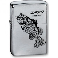 Зажигалка ZIPPO Black Bass Brushed Chrome, латунь с никеле-хром. покрыт., серебр., матов., 36х56х12мм купить в Сочи