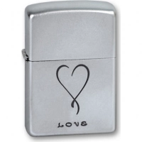 Зажигалка ZIPPO Love Satin Chrome, латунь с никеле-хромовым покрыт., серебр., матовая, 36х56х12 мм купить в Сочи