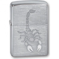 Зажигалка ZIPPO Scorpion Brushed Chrome, латунь с никеле-хром.покрыт., серебр., матов., 36х56х12 мм купить в Сочи